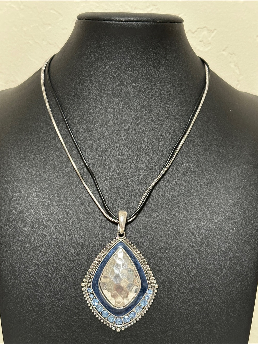 Premier Designs Good To Go Double Strand Silver Tone Necklace